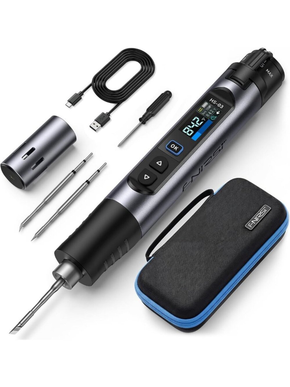 Cordless Soldering Iron Kit with 2600mAh Battery & Fast Heating - Portable Tool